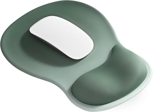 EooCoo Ergonomic Mouse Pad with Gel Wrist Rest Support Middle Concave Design, Relieve Wrist Pain Mousepad, Non-Slip Base for Laptop, Computer, Office Desk Accessories, Carpal Tunnel Syndrome