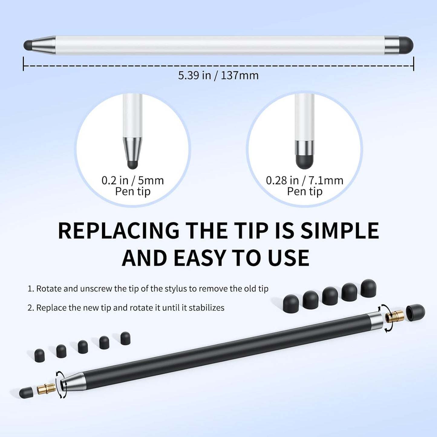 Stylus (10Pcs), Stylus Pen for Touchscreen, High Precision and Sensitivity Stylus Pen for iPad/iPhone/Samsung/Android Smartphone and Tablets, Compatible with All Capacitive Touch Screen (Purple)