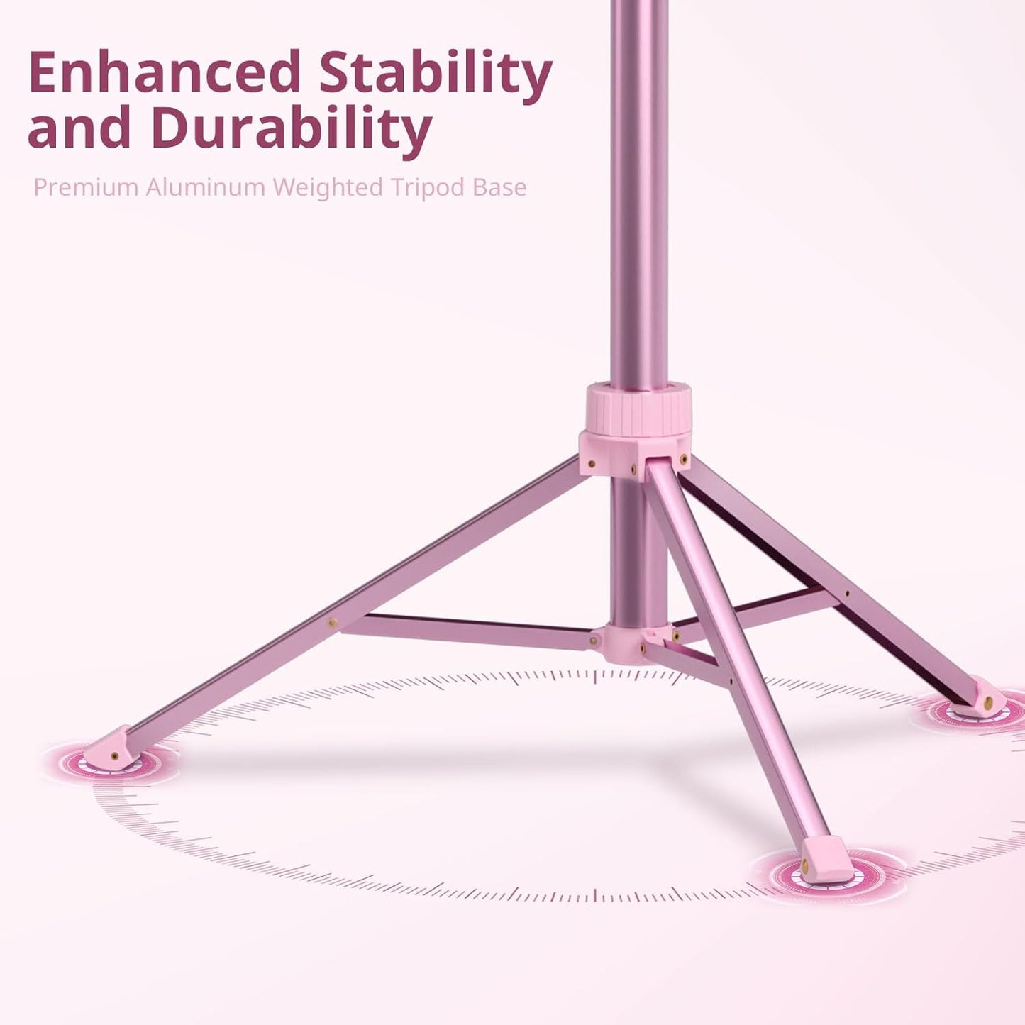 UBeesize 12'' Selfie Ring Light with 62’’ Tripod Stand for Video Recording, Live Streaming(YouTube, Instagram, TIK Tok), Compatible with Phones, Cameras and Webcams Pink