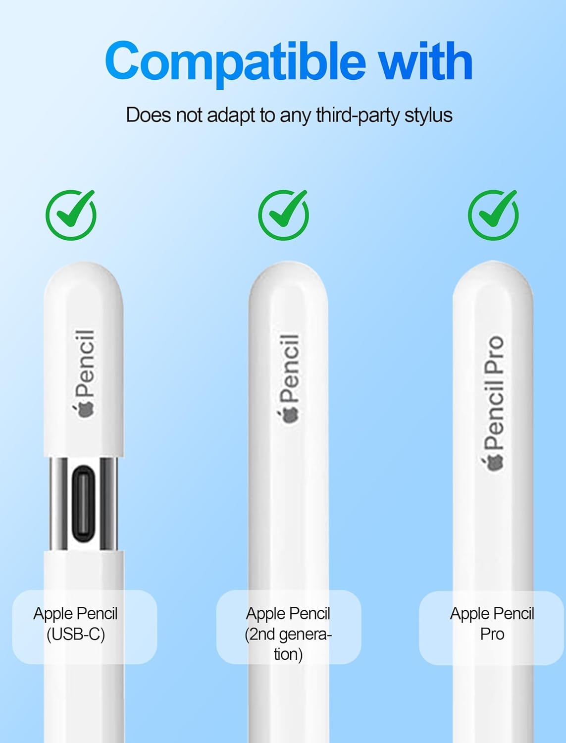 Replacement Tips for Apple Pencil Accessories - 8 Pack Mix Replacement Pencil Tips for Apple Pencil 2nd/ 1st Gen/USB-C/Pencil Pro