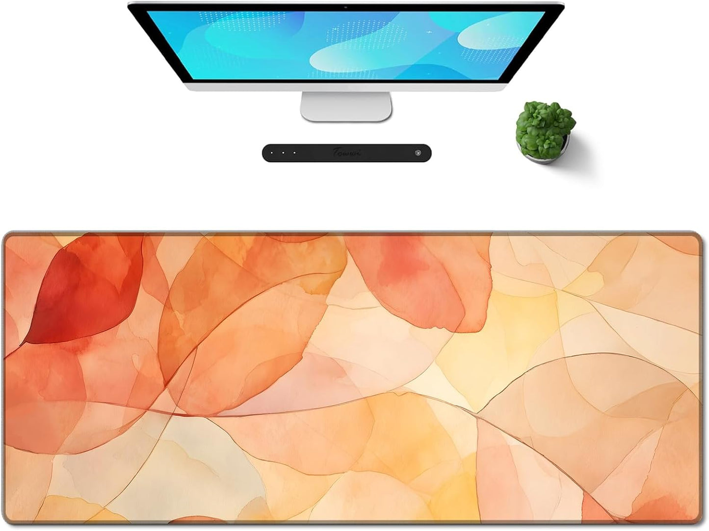 Galdas Gaming Mouse Pad XXL XL Large Long Extended Big Mousepad Non-Slip Rubber Keyboard Mouse Pad with Stitched Edges for Laptop Home Office (31.5x11.8x0.08 Inch) -Fall Leaf