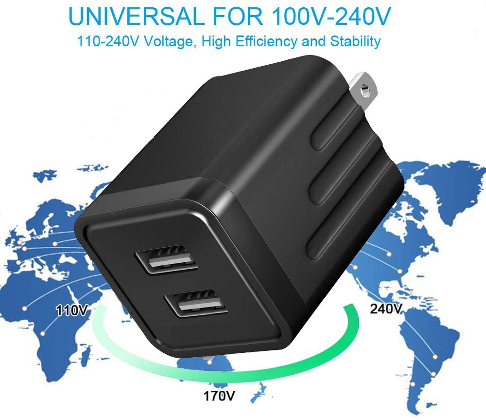 iPhone Fast Charger,iPhone Charger Fast Charging 2Pack Dual Port USB Wall Chargers Block Adapter Plug Long 6FT Fast Charging Lightning Cable Cord for iPhone 14 13 12 11 Pro Max XS X 8 7 Plus SE iPad