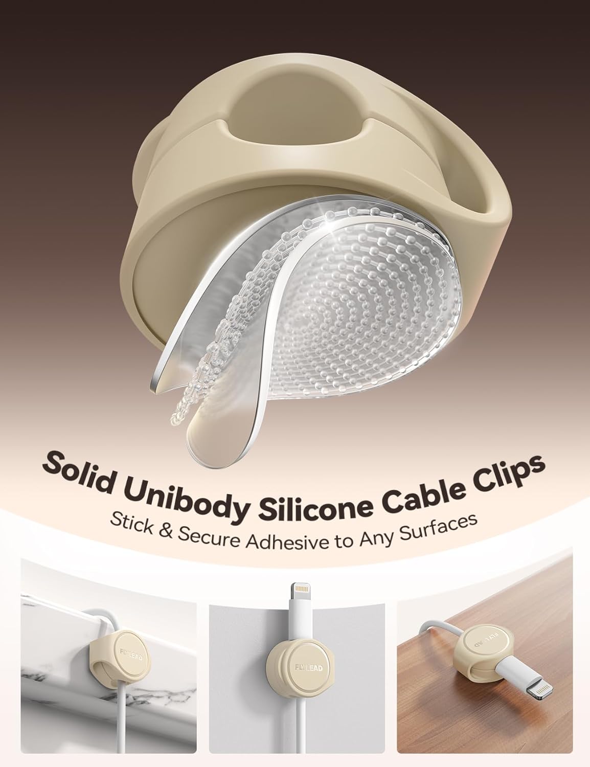 8-Pack Cord Organizer Magnetic Silicone Cable Clips[8 mm Wider Cable Accessible]Desk Cable Management, FLYLEAD Desktop Cord Holder for Nightstand, Office Workspaces Desk Organization Home Accessories