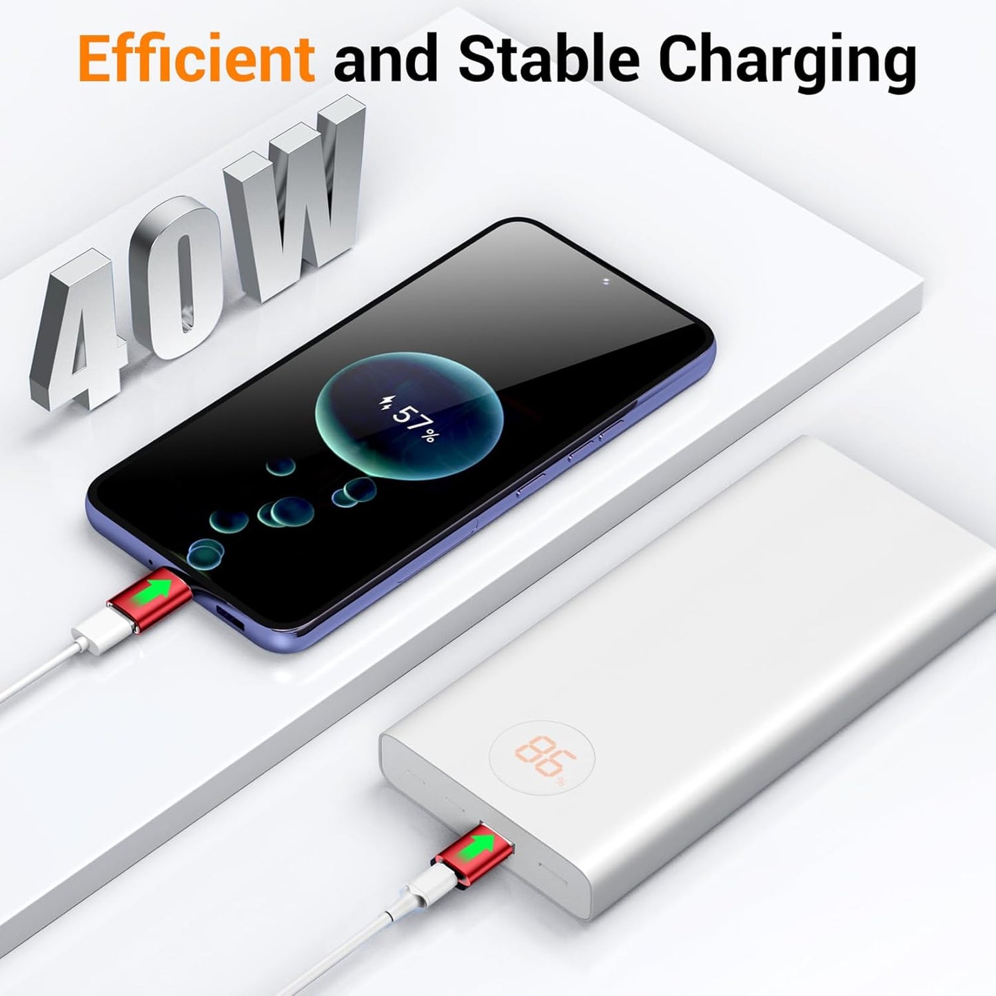 𝟒𝐏𝐚𝐜𝐤 𝐔𝐩𝐠𝐫𝐚𝐝𝐞𝐝 USB to USB C Adapter,USB C Male to USB 3.0 Female OTG Converter for iPhone 16 15 14 13 Plus Pro Max,Apple Watch,Airpods,S24 Ultra, Gender Changers OTG Adapters - Red