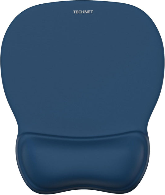 TECKNET Gel Mouse Pad with Wrist Rest, Ergonomic Office Mousepad with Wrist Support - Non-Slip & Smooth Surface Comfortable Desk Accessories Mat for Office, Gaming and Study - Navy