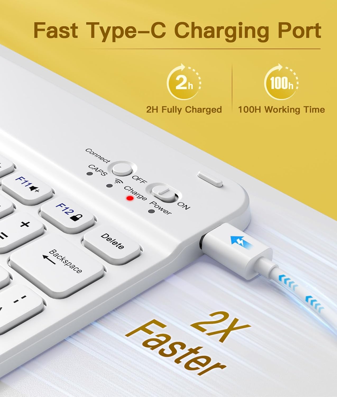 for iPad 10th Generation Case with Keyboard 10.9 Inch 2022/iPad (A16) 11th Gen 11 Inch 2025 - Magnetic Detachable Keyboard, Stain Proof Cover, Smart Folio Case with Pencil Holder - Yellow