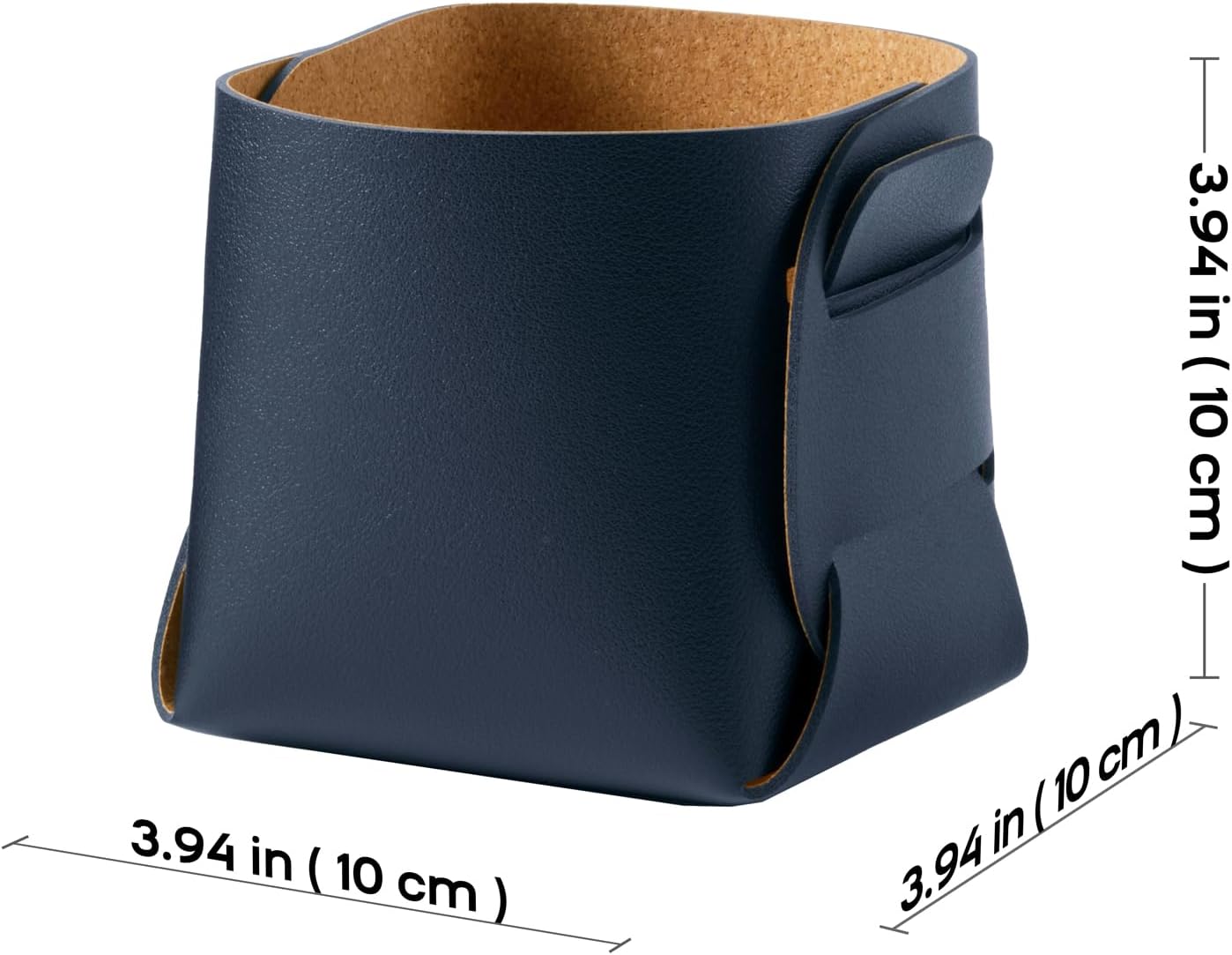 HOMIEAZICOZI 2-Pack Cork Leather Desk Accessories Storage - Pencil Pen Holder - Makeup Brush Holder Organizer - Stylish Addition to Home Decor (Dark Blue)