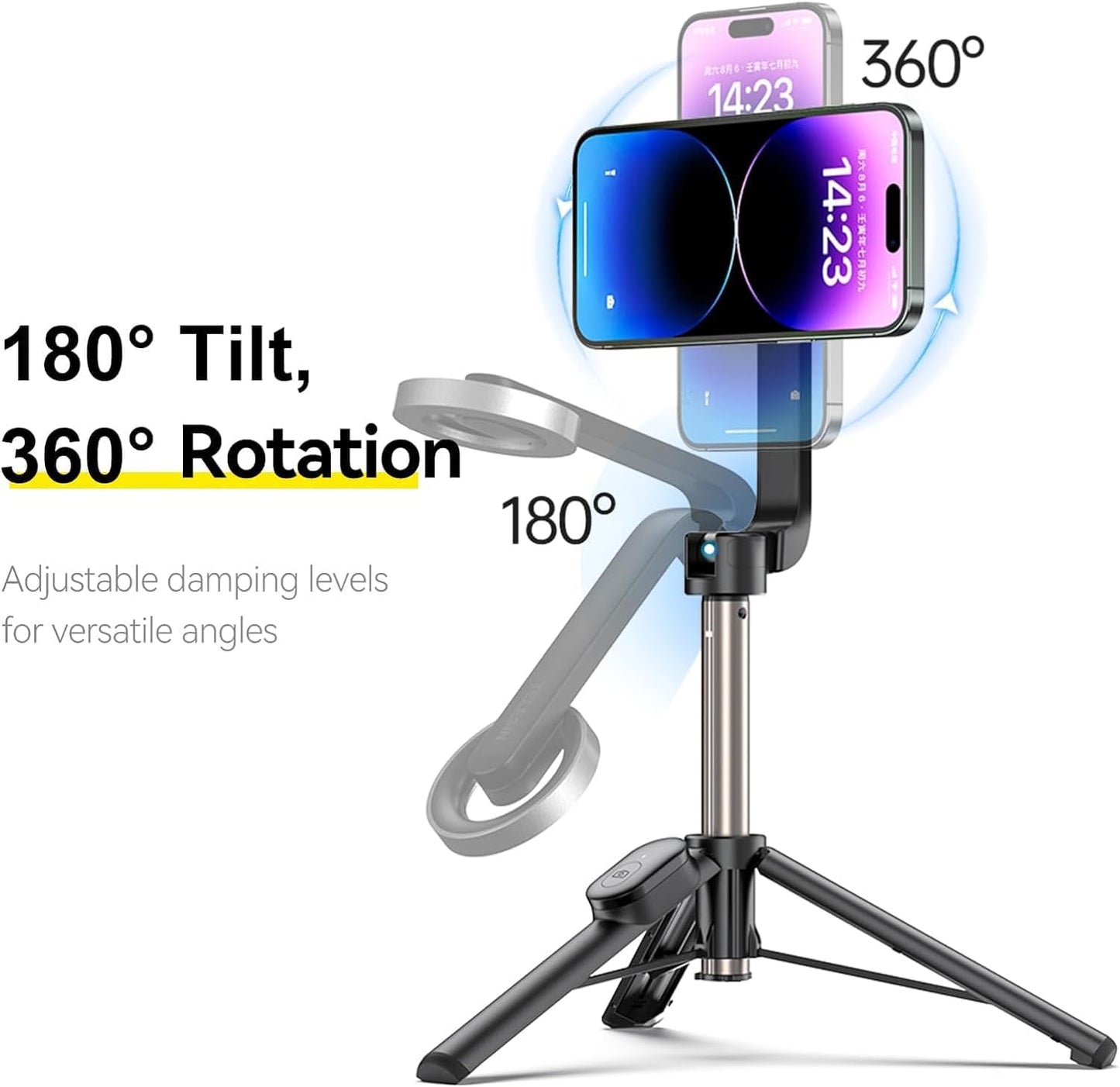 Tripod for iPhone, Selfie Stick for iPhone with Remote, Phone Tripod for Recording,Compatible with All Cell Phone and Camera, A67P-C (52")
