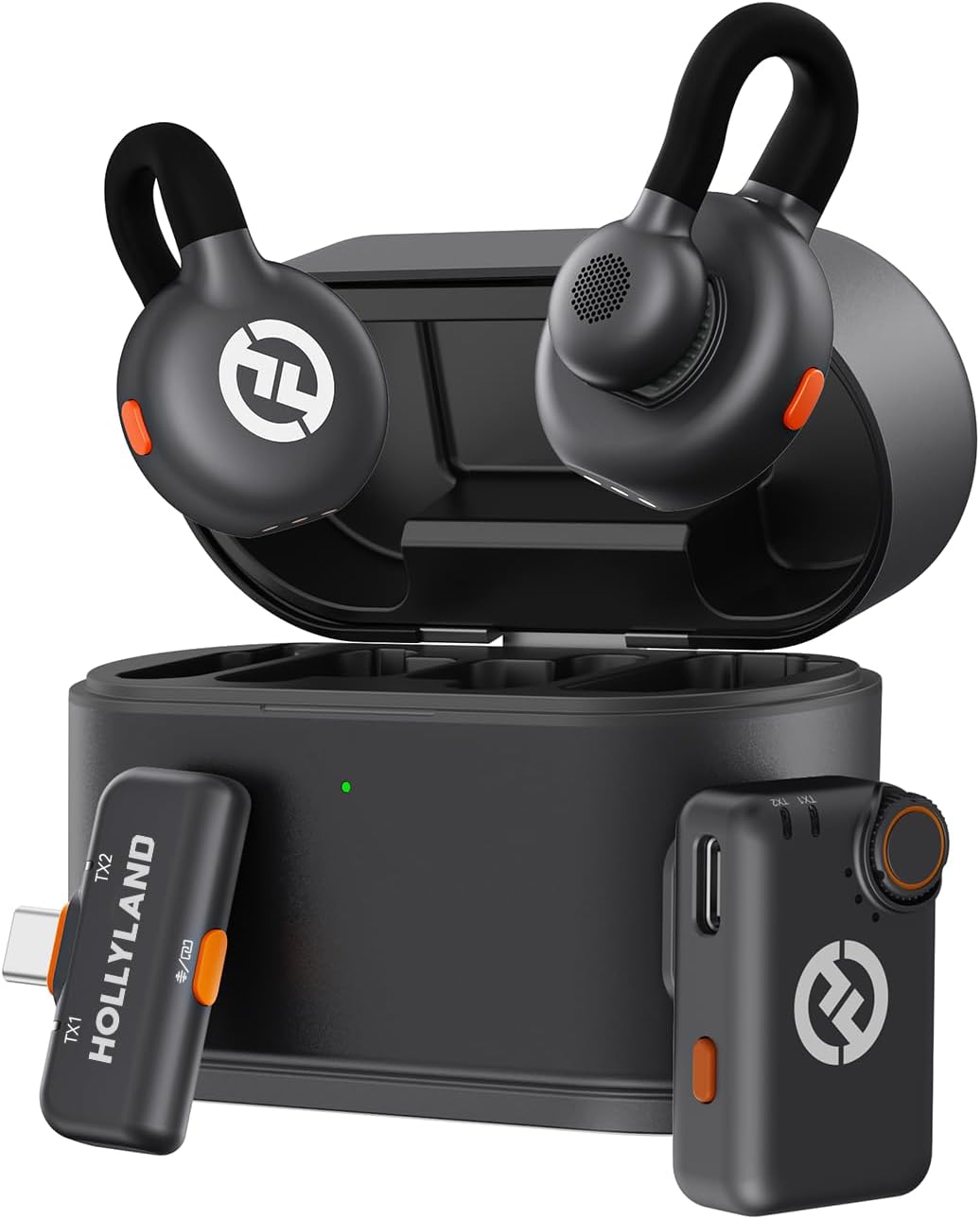 Hollyland Lark M2S Mini Combo (Camera RX+Type-C RX) Wireless Microphone for Camera/iPhone/Android/Laptop, 7g Lightweight, Titanium Clip, 300m Range, Content Creators, Online-Teaching, Streaming