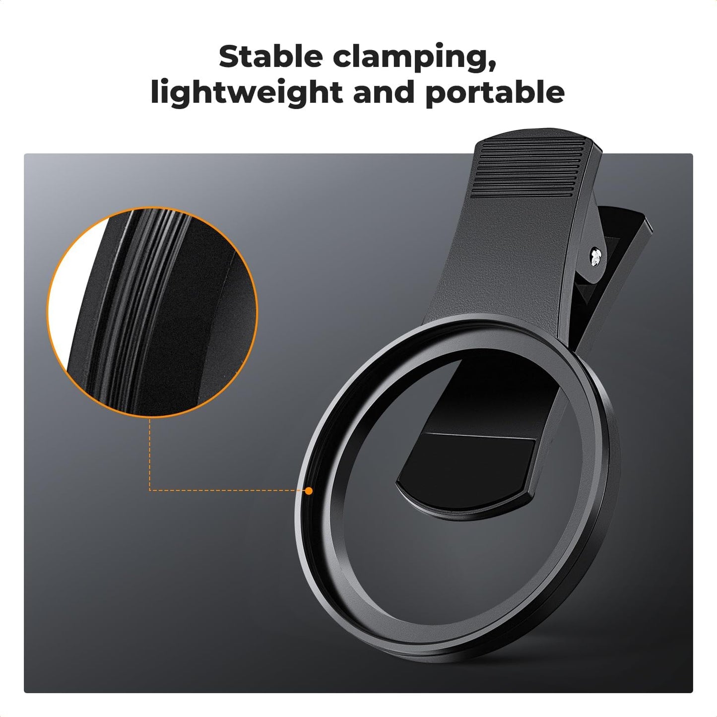 K&F Concept 67mm Clip-on CPL Phone Camera Lens Filter Kit, Circular Polarizer Polarizing Filter Compatible with iPhone 16 15 14 13 12 11