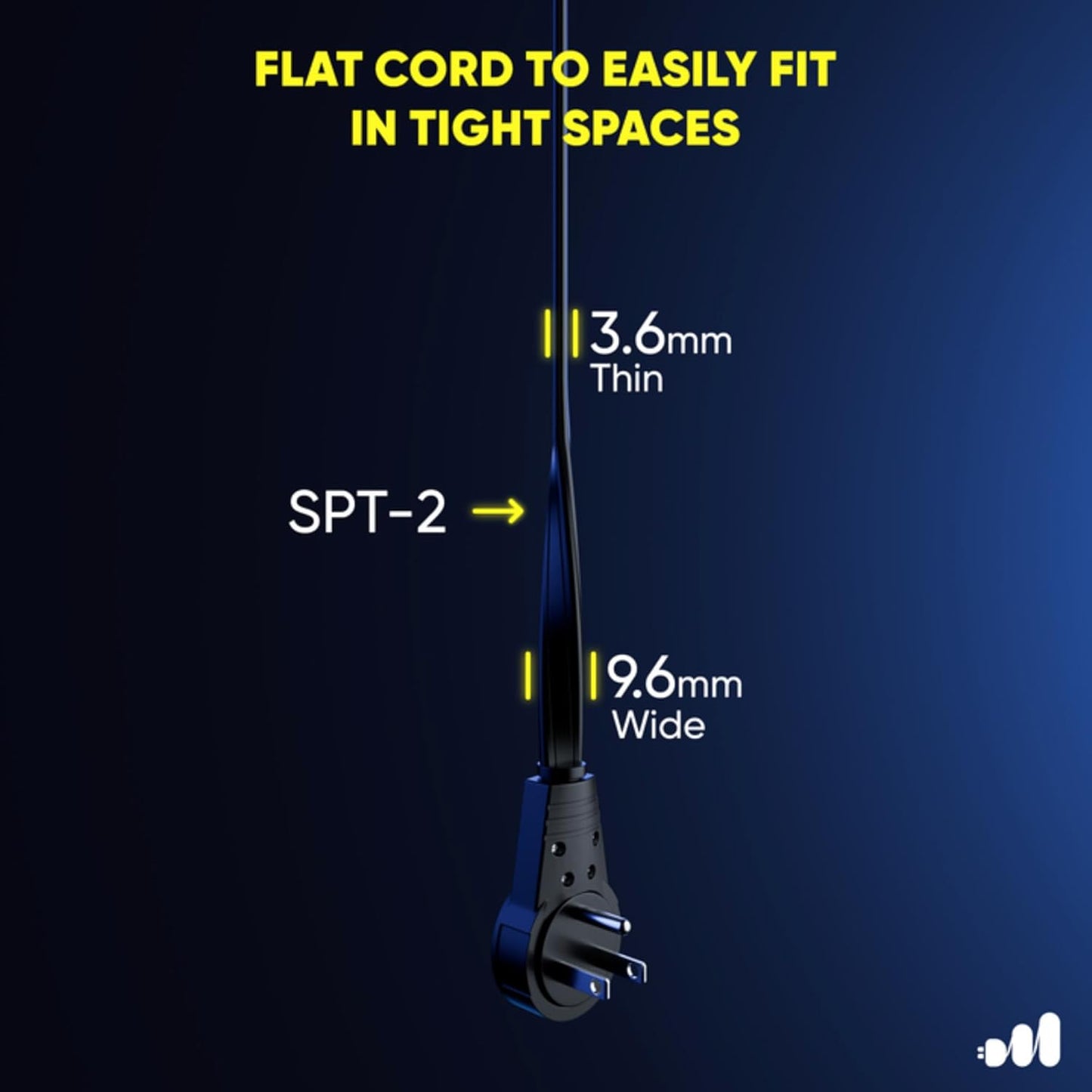 Maximm Cable 4 Ft 360° Rotating Flat Plug Extension Cord, 16/3 AWG Multi 3 Outlet 3-Prong Grounded Wire- Black - UL Certified