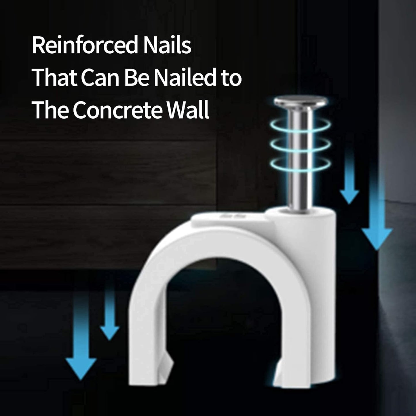 Cable Clips, 400 Pcs, 4mm 6mm 8mm 10mm, Wire Wall Clips with Steel Nails, Ethernet Cable Clips, Cable Tacks Coax Cable Clips, RG6 RG59 CAT6 RJ45 Cable Cord Clips, White…