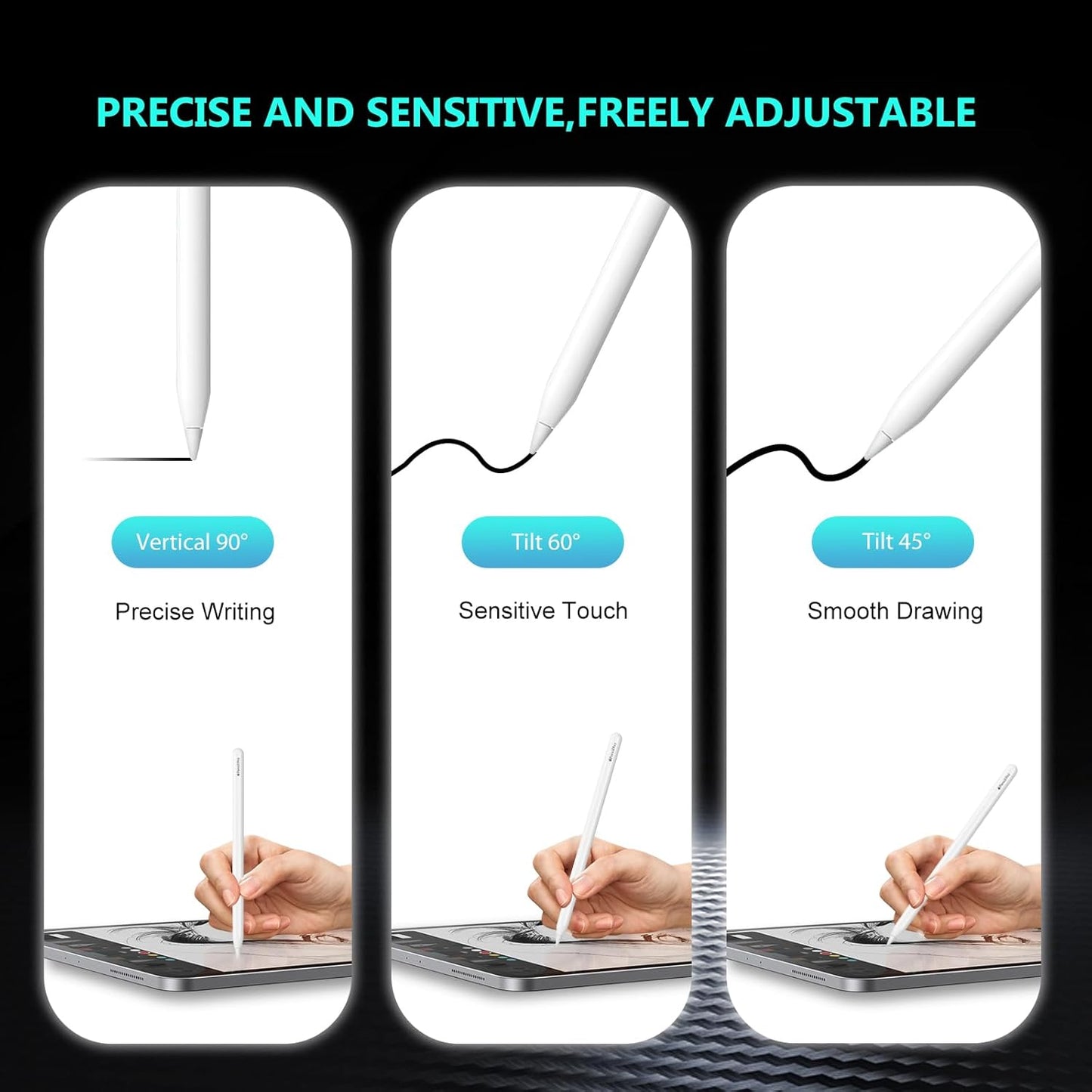 Replacement Tips for Apple Pencil Pro (1st/2nd Gen & USB-C), Upgraded iPad Pen Tips with Carrying Case, Precise Stylus Accessories - 6 Pack, Pink