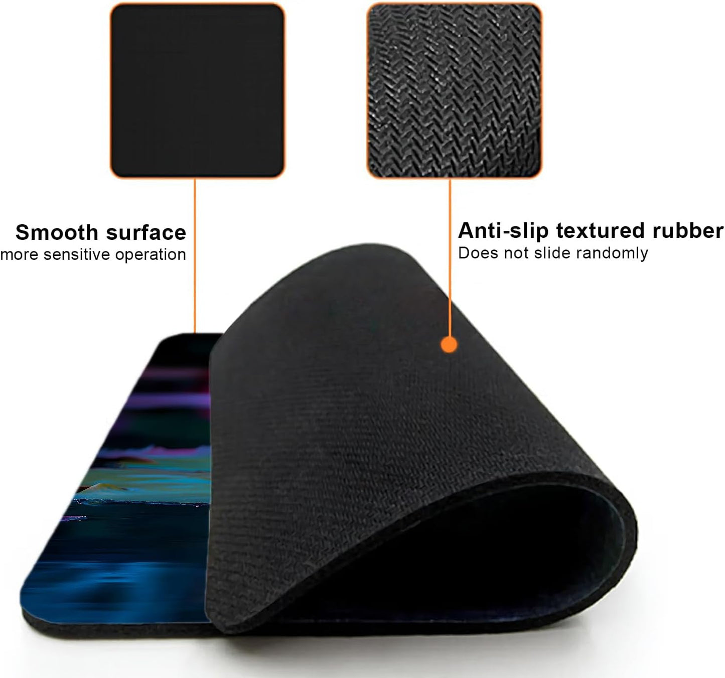 Mouse Pad, Cute Lake White Lotus Flowers Mouse Pads for Desk, 9.5" x 7.9" Non-Slip Rubber Base Computer Mousepad with Women, Portable Square Design for Wireless Mouse and Pad Laptop Office & Travel