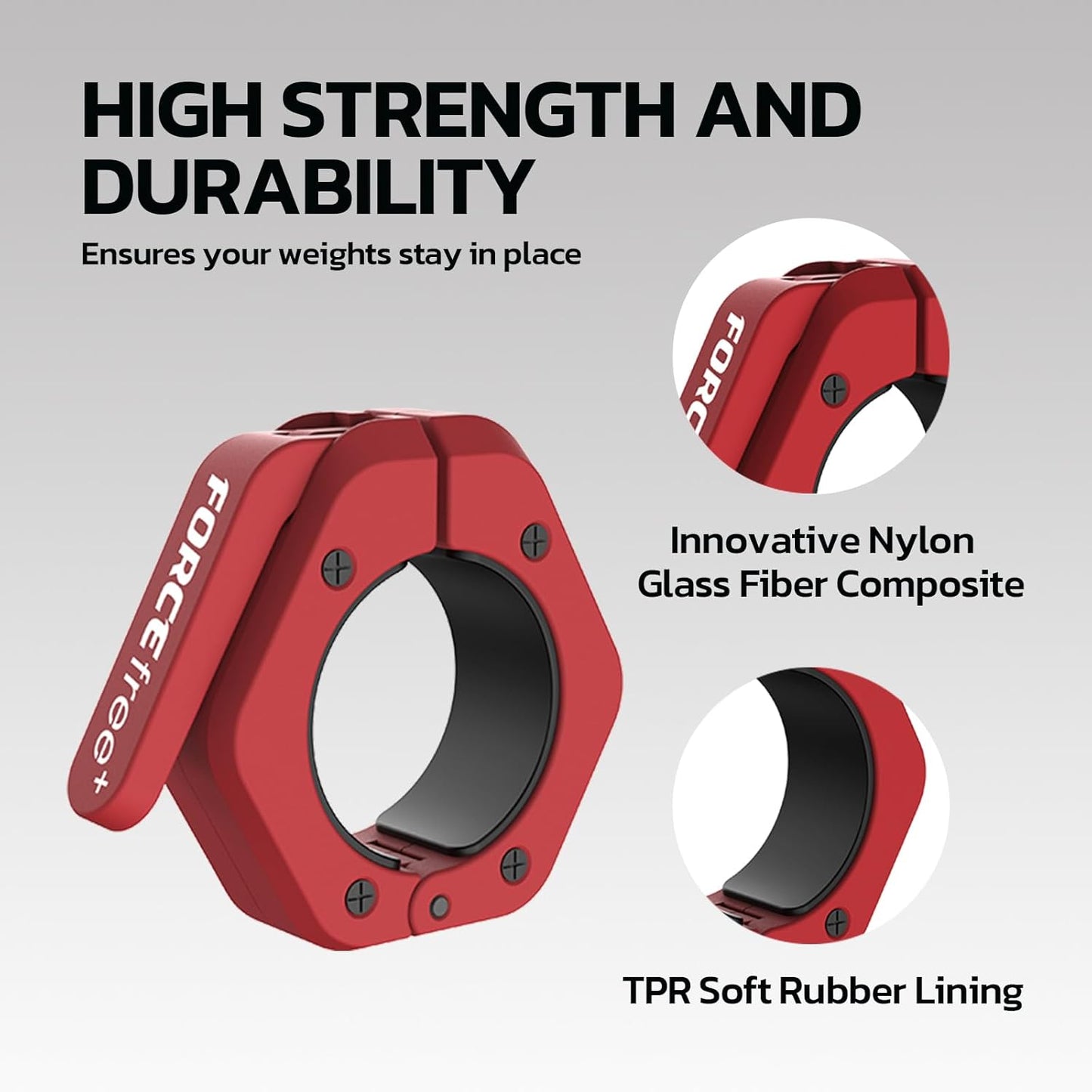 Barbell Clips (Pair), Barbell Clamps, Quick Release Olympic Barbell Clamps with Anti Slip TPR Grip, Barbell Collars for Secure Weightlifting & Powerlifting