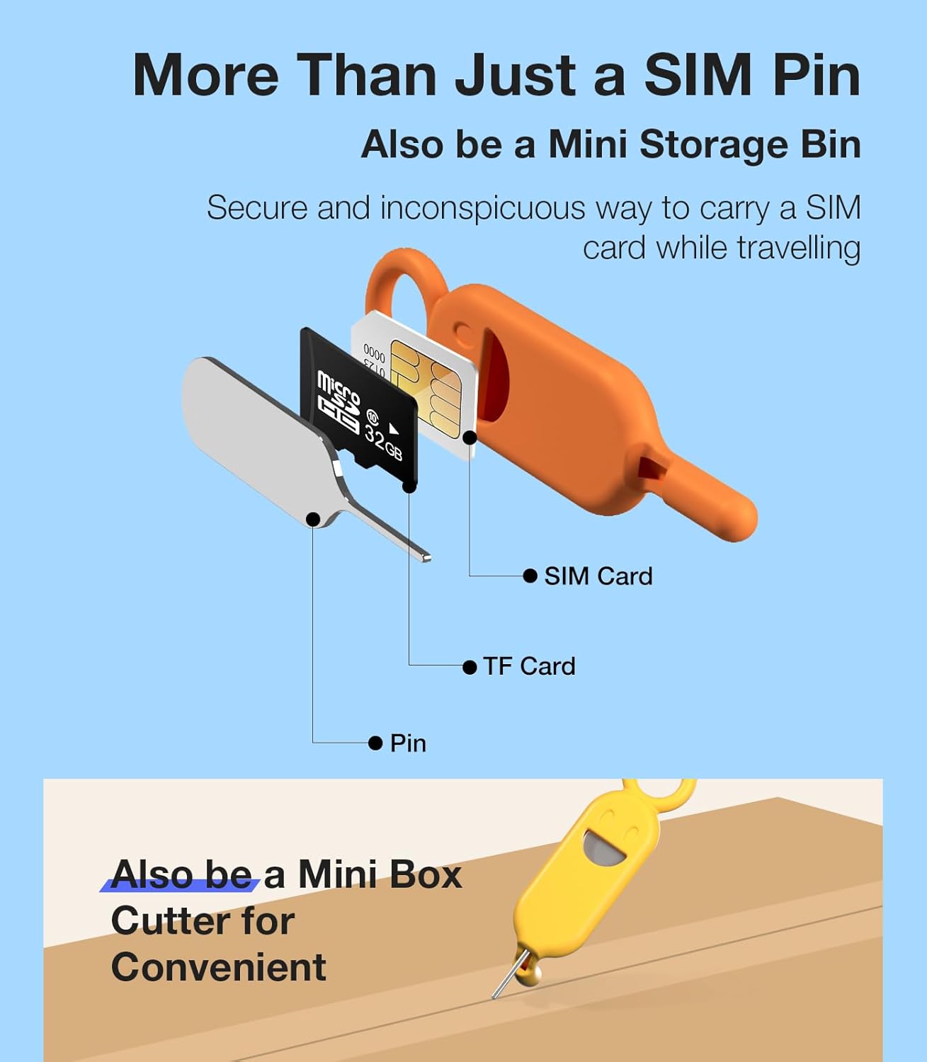 SIM Card Holder Contains Removal Openning Tool Tray Eject Pins 6 Pcs Needle Opener Ejector Compatible with All iPhone Apple iPad HTC Samsung Galaxy Cell Phone (Rainbow (6 Pcs))