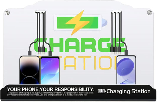 Wall Mount Charging Station with 8 Ports Phone Charger with Type-C,Android Port | Applicable for Applicable Airport Hospitals Banks Hotel and Public Places (White)