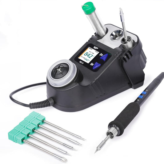 WEP 982-V Micro Soldering kit with 5 C245 Soldering Iron Tips, Temperature Control, Sleep Mode, Auto Shutdown and LCD Display