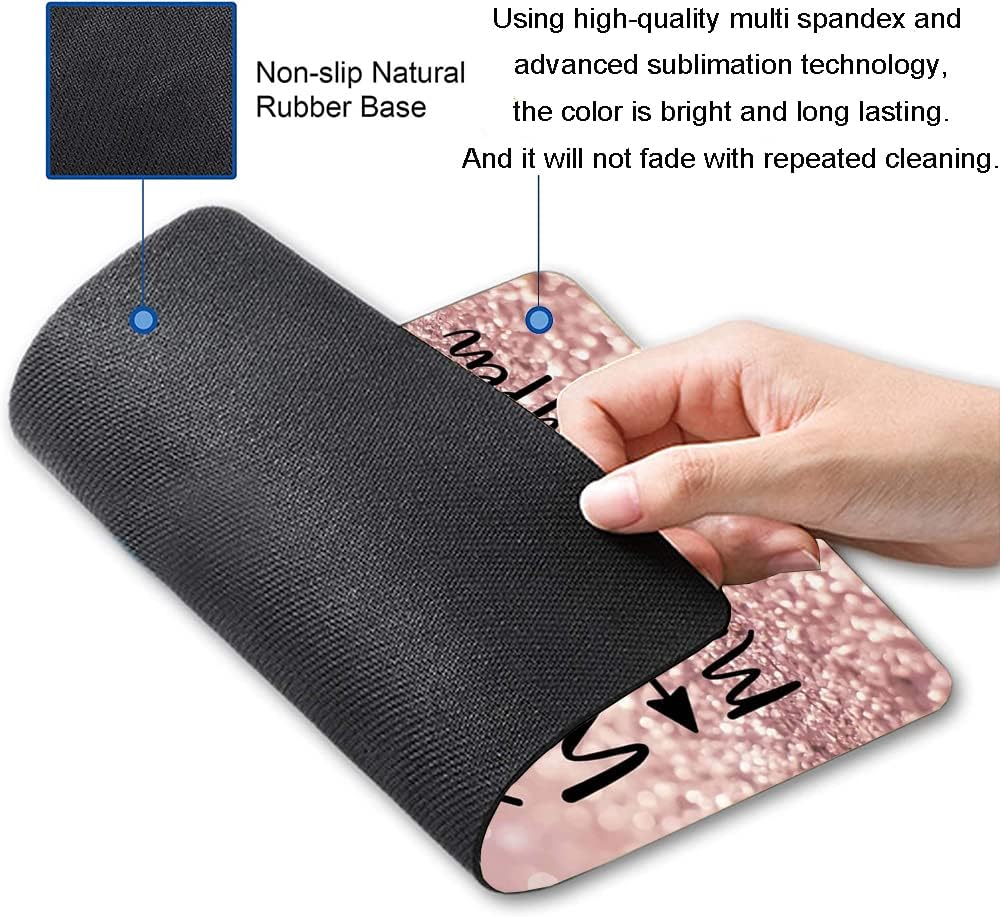 Mouse Pad, Inspirational Quote Premium-Textured Mouse Mat, Non-Slip Rubber Base Mousepad for Laptop, Computer & PC,9.5×7.9 in, Stay Positive Work Hard and Make It Happen Motivational