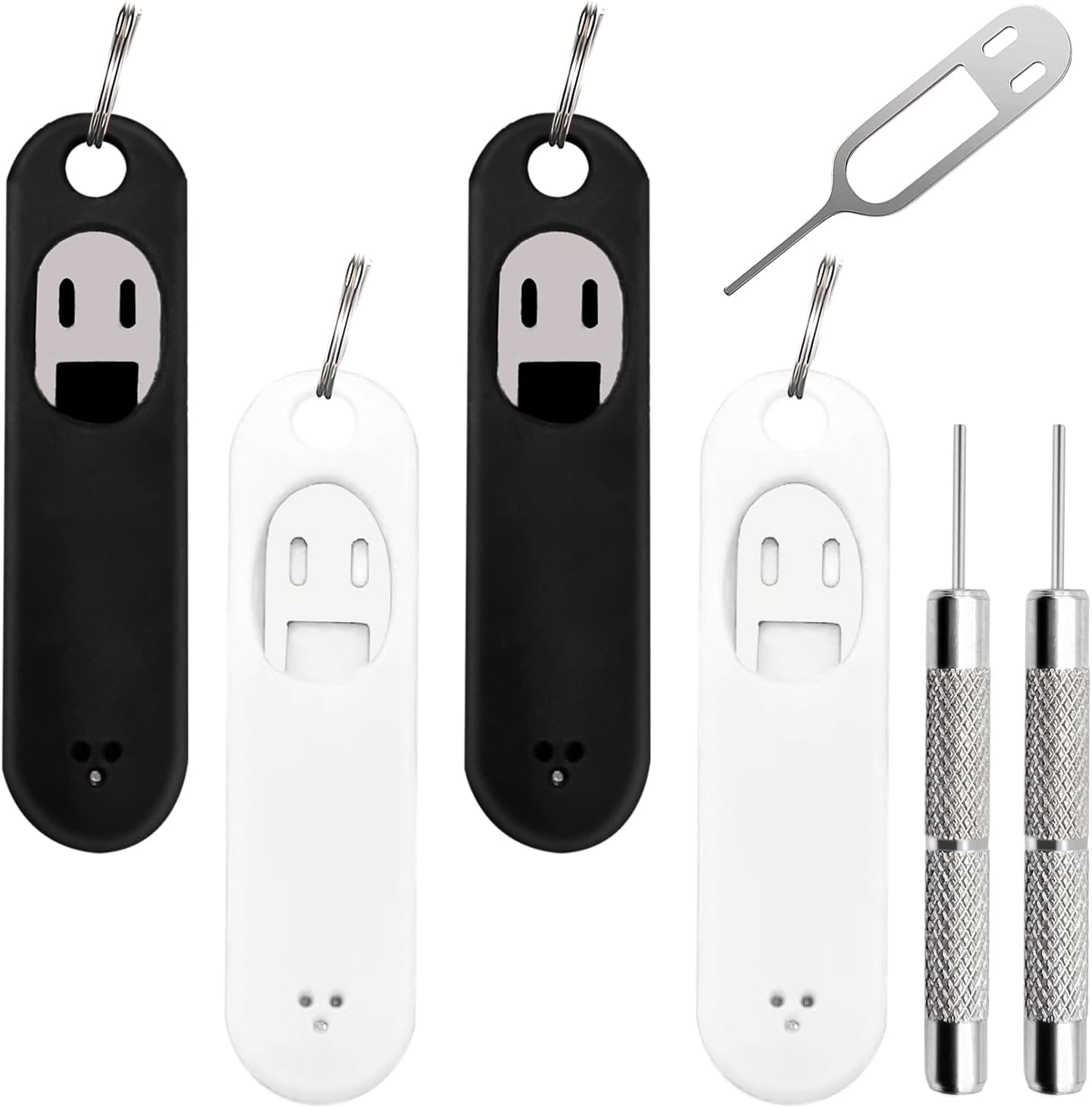 6 Pack SIM Card Removal Tool,Sim Card Tray Opening Tool Eject Pins Needle Opener Ejector Compatible with All iPhone Apple iPad Samsung Galaxy Cell Phone Smartphone Watchchain Link Remover, Black,White