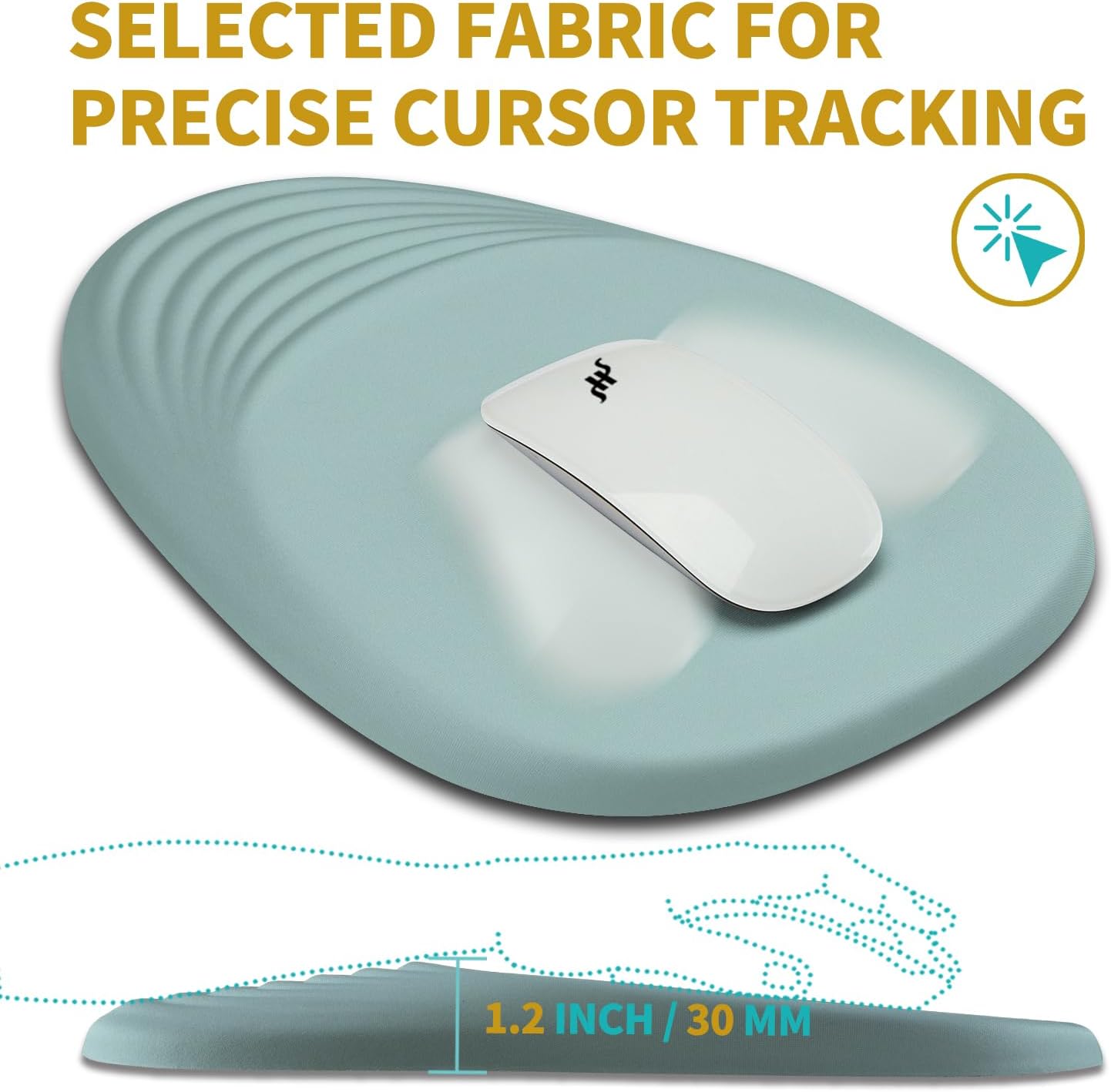 Hokafenle Ergonomic Mouse Pad Wrist Support with Stepped-Wedge Design, Wrist Rest Pain Relief Mousepad Filled with Memory Foam, Carpal Tunnel Mousepad for Wireless Mouse(12x8 inch, Light Blue)