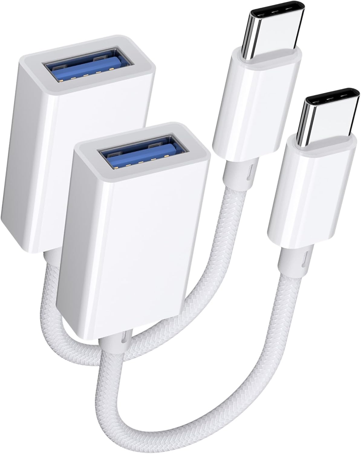 USB C to USB 3.0 Adapter 2 Pack, USB C Male to USB Female OTG Cable Thunderbolt3 to USB Adapter Compatible with MacBook Pro/Air, iPhone 16 Pro Max/16 Plus/16/15, Galaxy S24/S23/S22/S21
