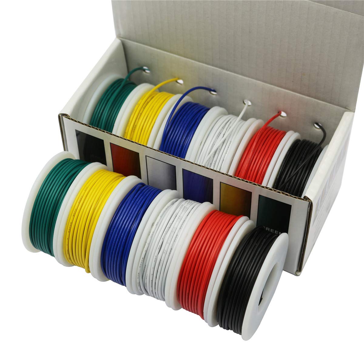 Hook up Stranded Wire Kit 20 Gauge 6 Colors 19.6 feet Each Electrical Wire 20 AWG PVC Wire