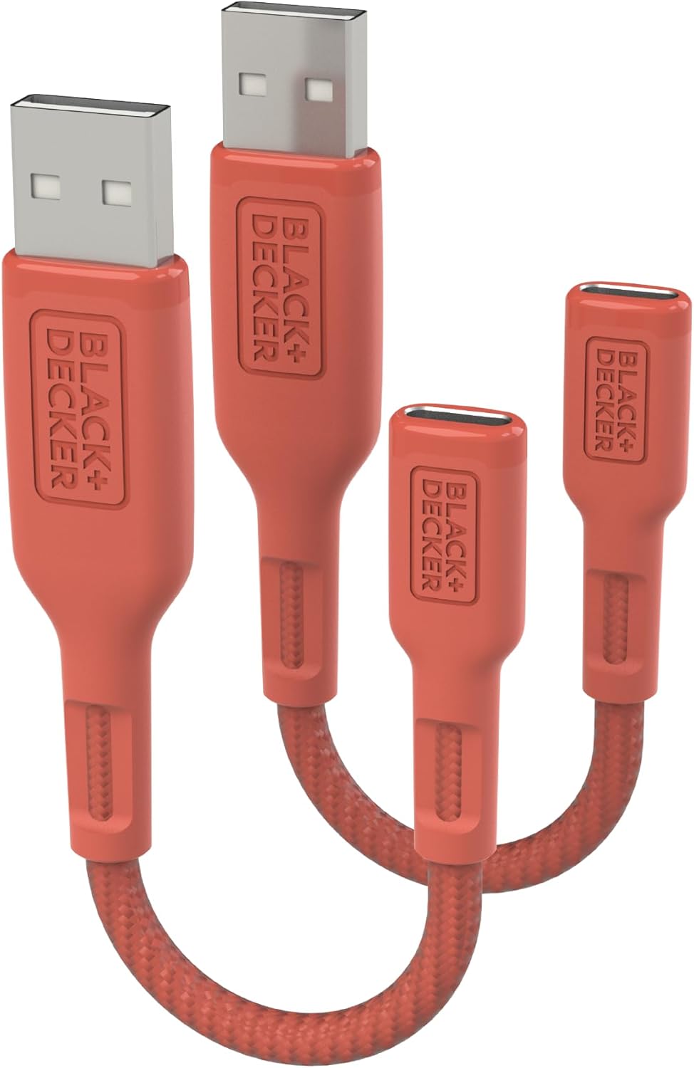 BLACK+DECKER USB C to USB Adapter [2 Pack], Type C Female to USBA Male OTG Cable USBA to USBC Adapter Apple Compatible with MacBook Pro/Air, iPhone 16/15 Series, Samsung Galaxy S24/S23/S22, Coral