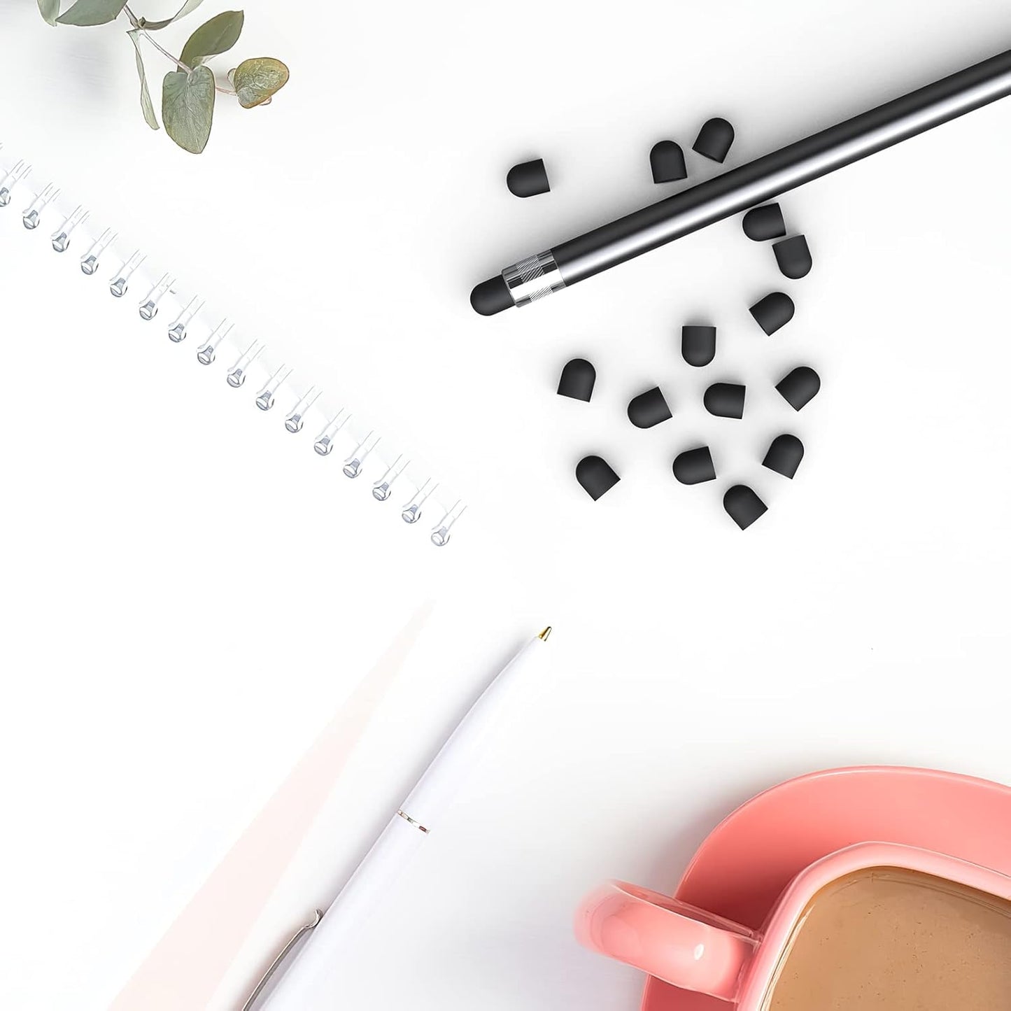 30pcs Universal Replacement Rubber Tips for Stylus Pens Silicone Stylus Tips Replacement for Touch Pencil Stylus Touchscreen Pen