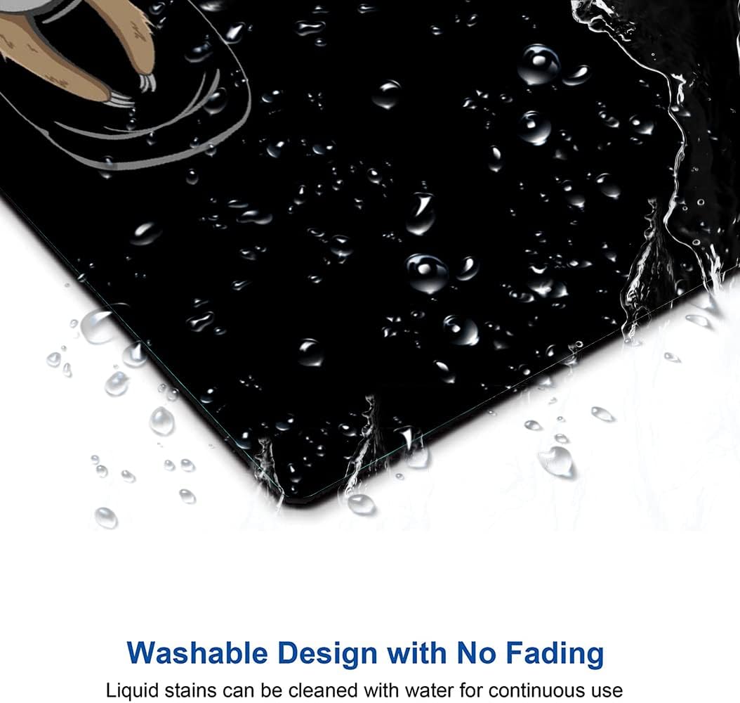 Hokafenle Sloth Mouse Pad - Black With Animal Design, Non-Slip Rubber Base for Desk, Office, Laptop - Cute Square Wireless Mousepad