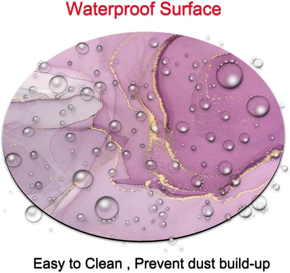 Light Purple Marble Round Mouse pad Customized Mousepad Non-Slip Rubber Base Mouse Pads for Computers Laptop Office Desk Accessories Mouse pad