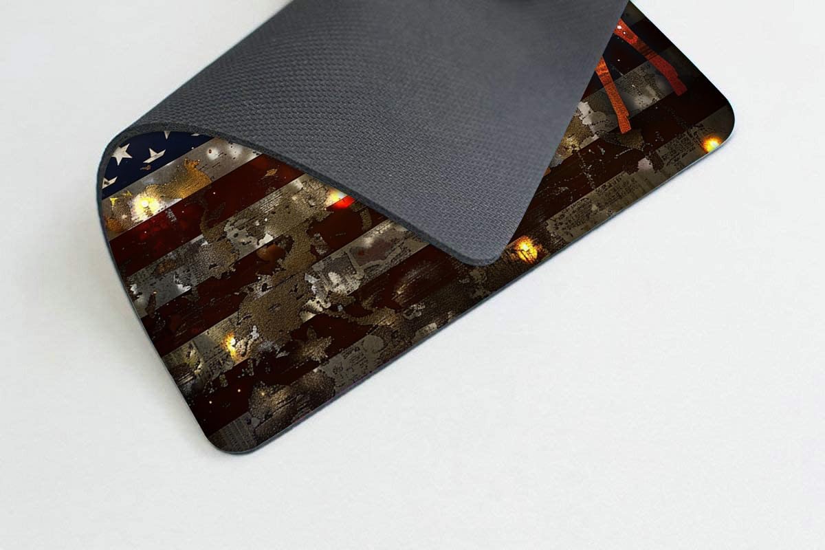 Square Mouse Pad Majestic Deer with Antlers and National Flag-1,Gaming Mouse Pads for Desk,Soft Computer Waterproof Non-Slip Mouse Mat