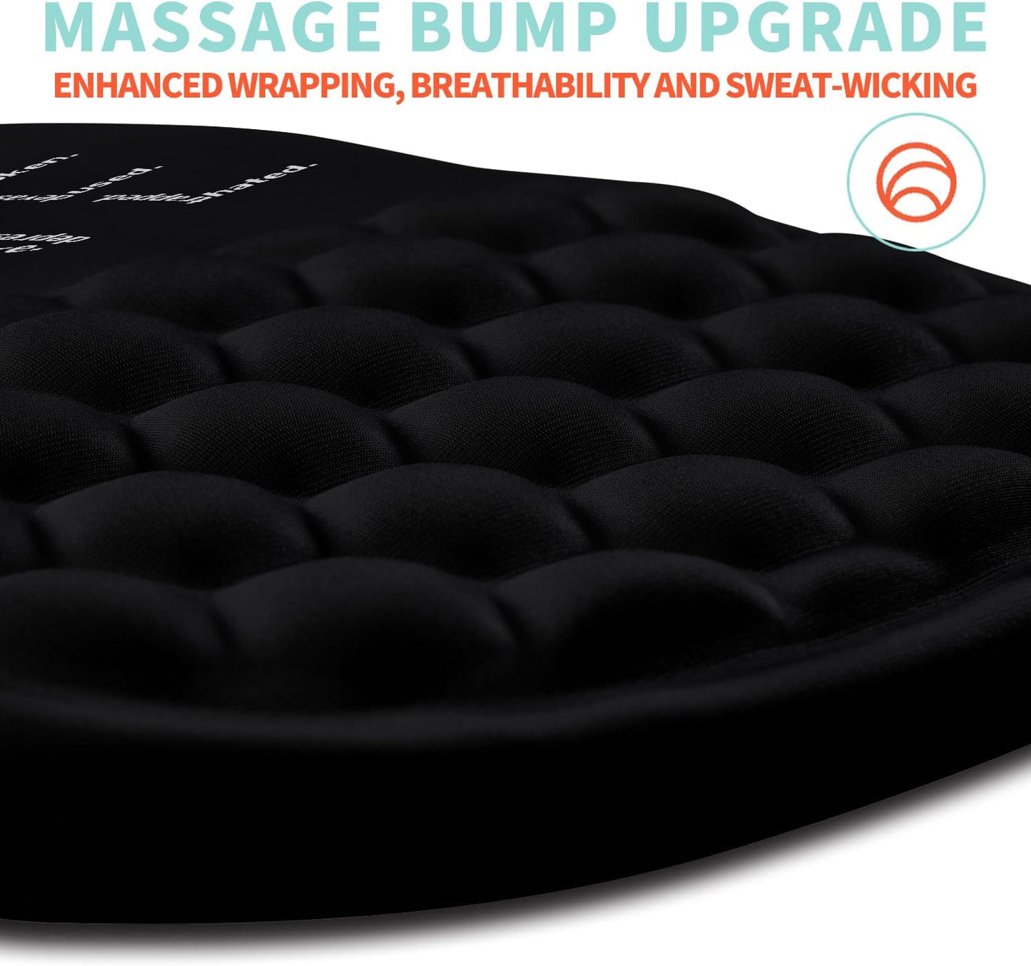 Ergonomic Mouse Pad Wrist Support with Memory Foam Massage Bulge, Carpal Tunnel Pain Relief Mousepad Wrist Rest for Mouse(12x8 inch, I Am Fine)