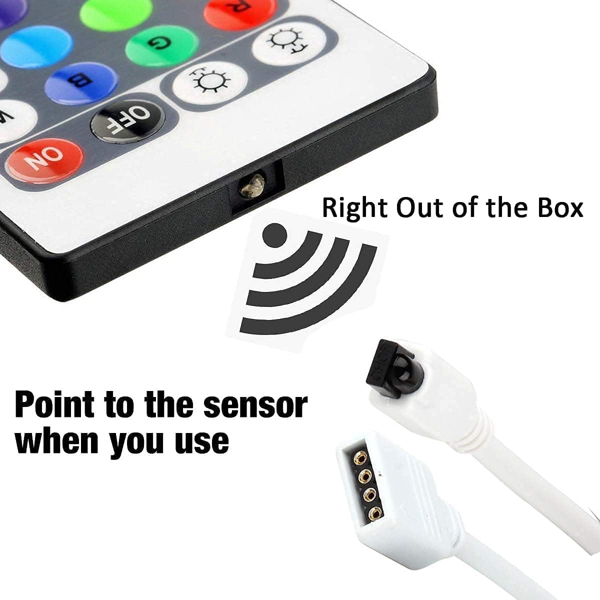 44 Key RGB LED Strip Light Remote Controller, IR Remote Controller Replacement for SMD 5050 3528 2835 RGB LED Light Strip Lights (2 Pack)