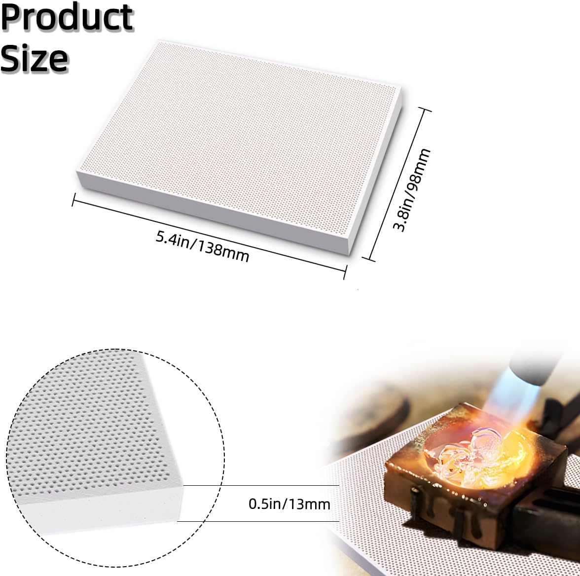 Honeycomb Ceramic Soldering Plates Jewelry Soldering Blocks Ceramic Soldering Plates Soldering parts, Jewelry making, Tools for smelting and casting, etc.