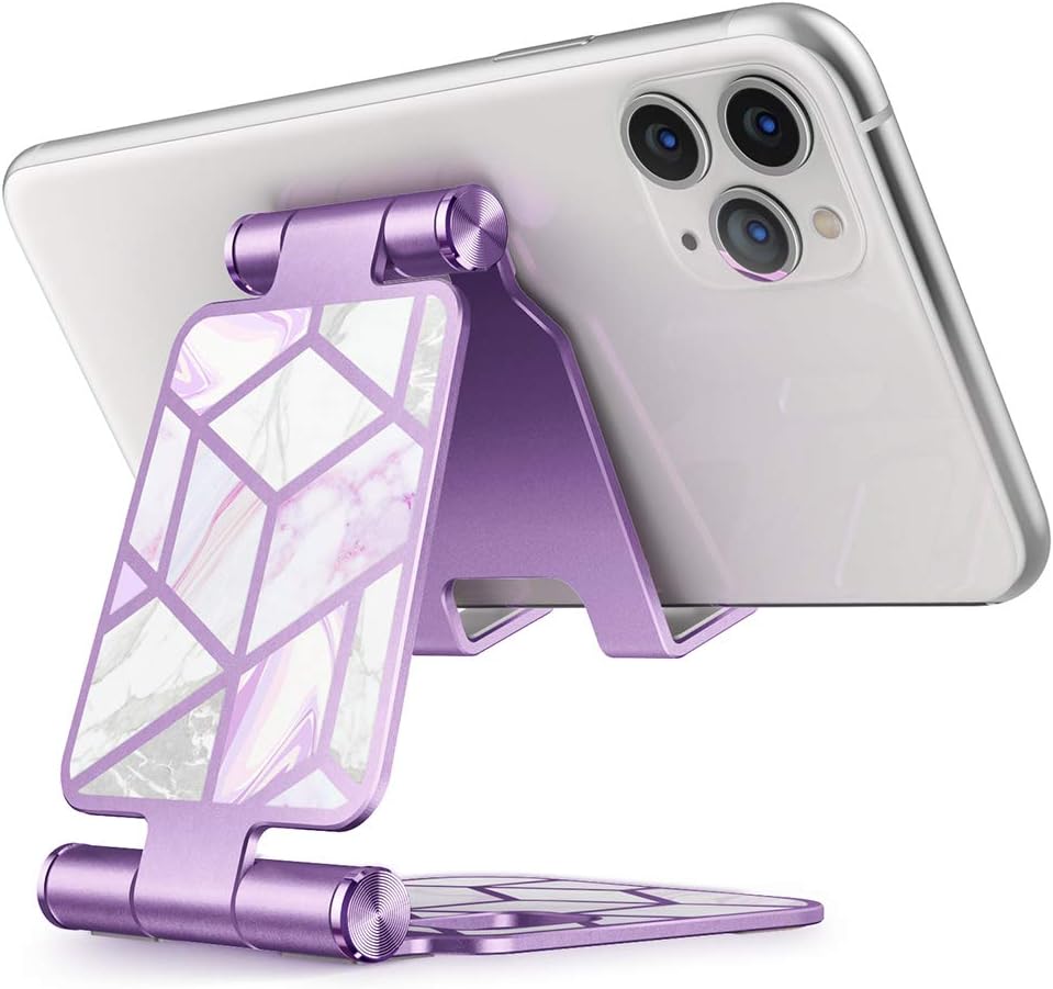 i-Blason Cell Phone Stand for Desk, Cell Phone Holder, Fits All Smart Phones, iPhone 16 15 14 13 Pro Max, Foldable Phone Stand Holder, Purple