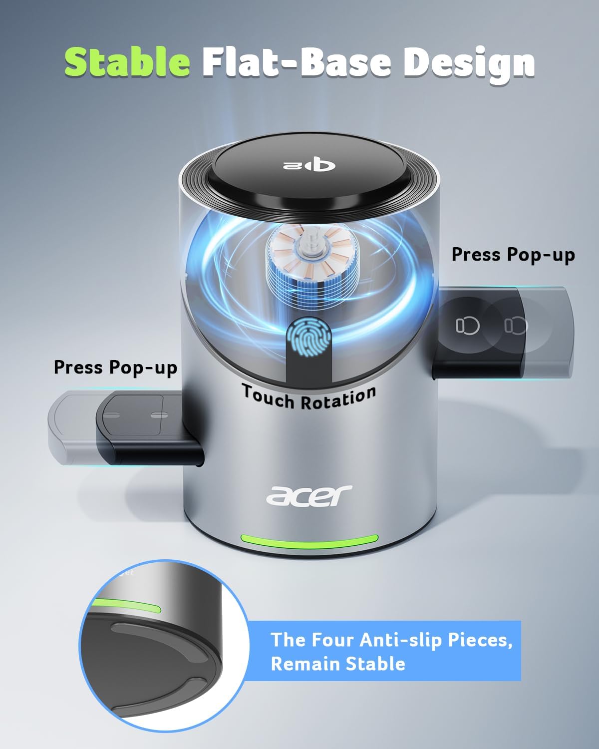 Acer 3 in 1 Charging Station for Apple - Qi2 15W iPhone Wireless Charging Station, Magsafe Charger Stand for iPhone 16 15 14 13 12 - Apple Watch - Airpods Series (Charger & USB-C Included)