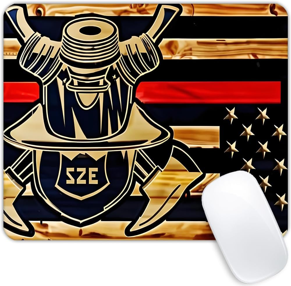 Firefighter American Flag 001 Mouse pad Customized Mousepad Non-Slip Rubber Base Mouse Pads for Computers Laptop Office Desk Accessories Mouse pad