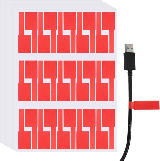 uxcell 300 Pcs Cable Labels, Waterproof Wire Cord Labels Tags, Cord Organizer Management Tags for Charger Cable Organizer Wire Markers Printer and Handwriting, Red