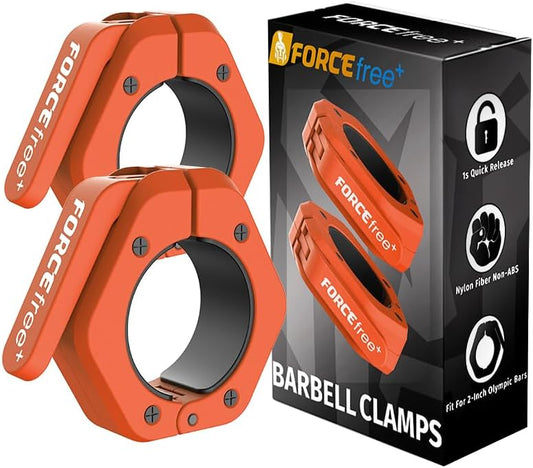 Barbell Clips (Pair), Barbell Clamps, Quick Release Olympic Barbell Clamps with Anti Slip TPR Grip, Barbell Collars for Secure Weightlifting & Powerlifting
