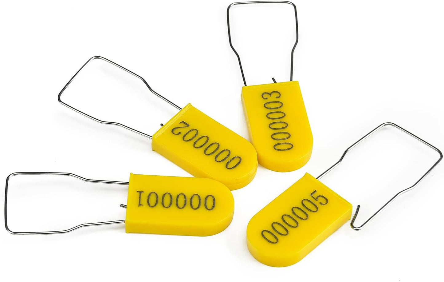 1000PCS Plastic Padlock Security Seals Metal Wire Padlocks Electric Meter Seal Disposable Anti-Tamper Lock Numbered Anti Tamper Tag Hasps Yellow