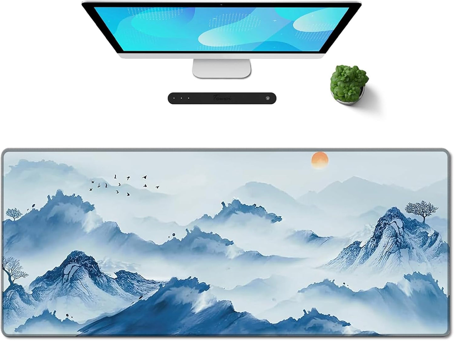 Galdas Gaming Mouse Pad XXL XL Large Long Extended Big Mousepad Non-Slip Rubber Keyboard Mouse Pad with Stitched Edges for Laptop Home Office (31.5x11.8x0.08 Inch)-Landscape