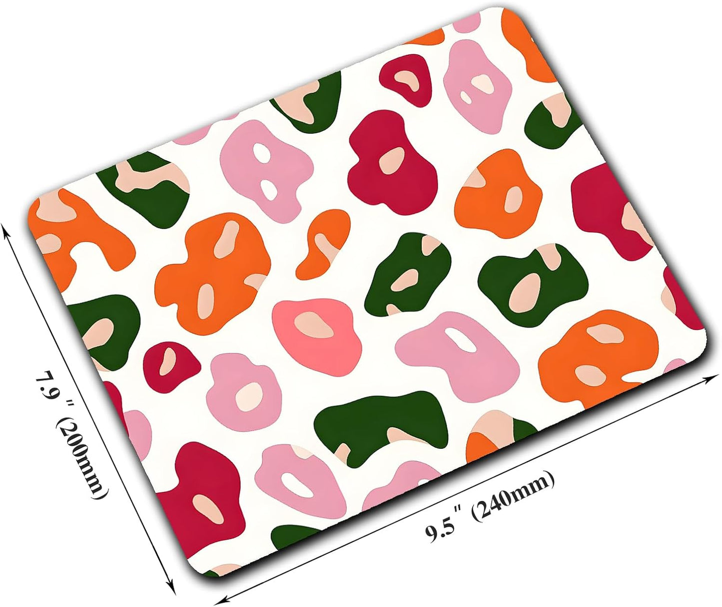 Colorful Abstract Leopard Custom Mouse Pad with Non-Slip Rubber, Small Square Design for Wireless Laptop & Computer Mouse Pads for Desk, 9.5 x 7.9 inch Smooth Surface for Gaming & Office