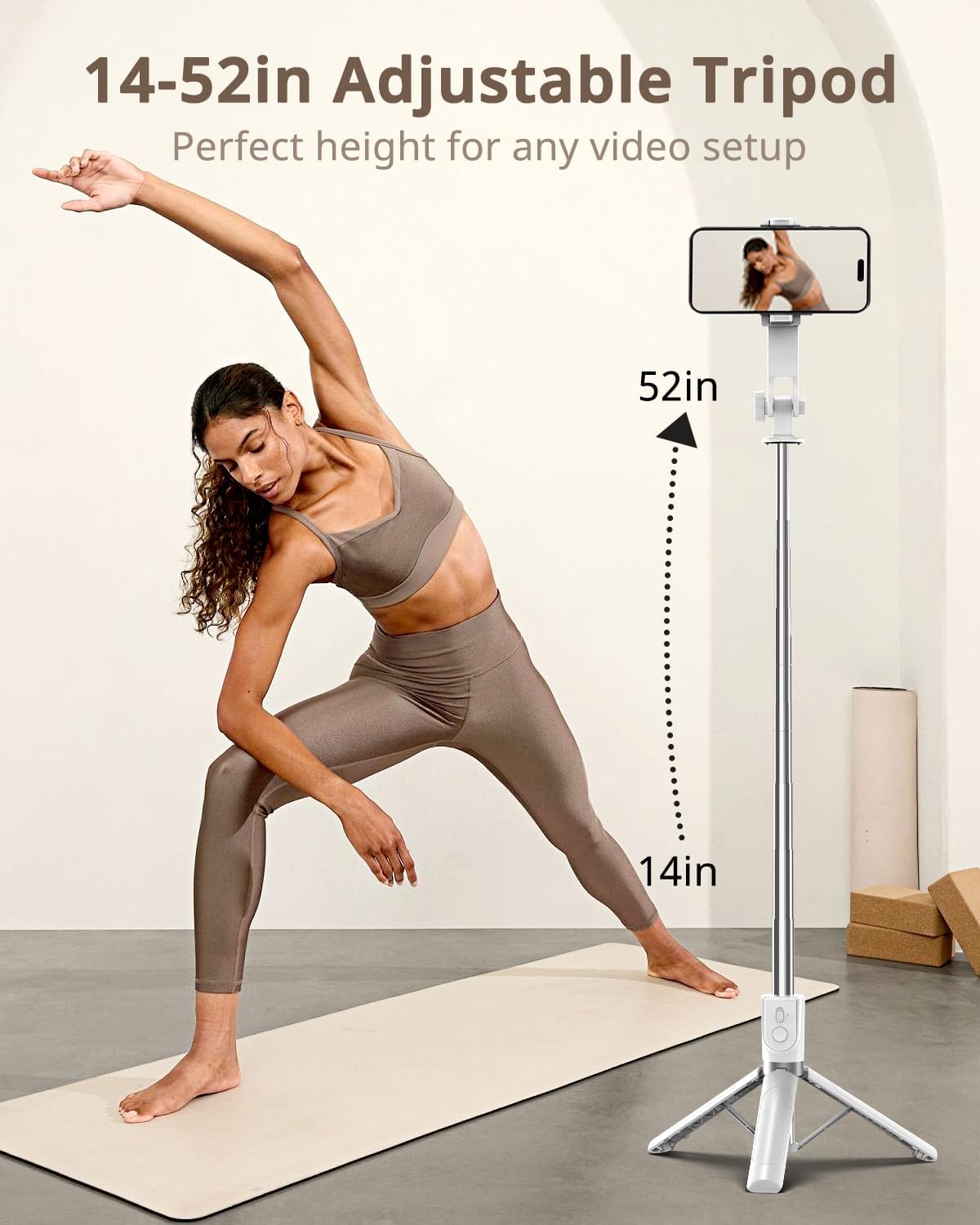 UBeesize Selfie Stick Tripod for iPhone and Android, 52'' Extendable Phone Tripod Stand with Remote, Portable Selfie Sticks with Phone Holder for Video Recording & Travel