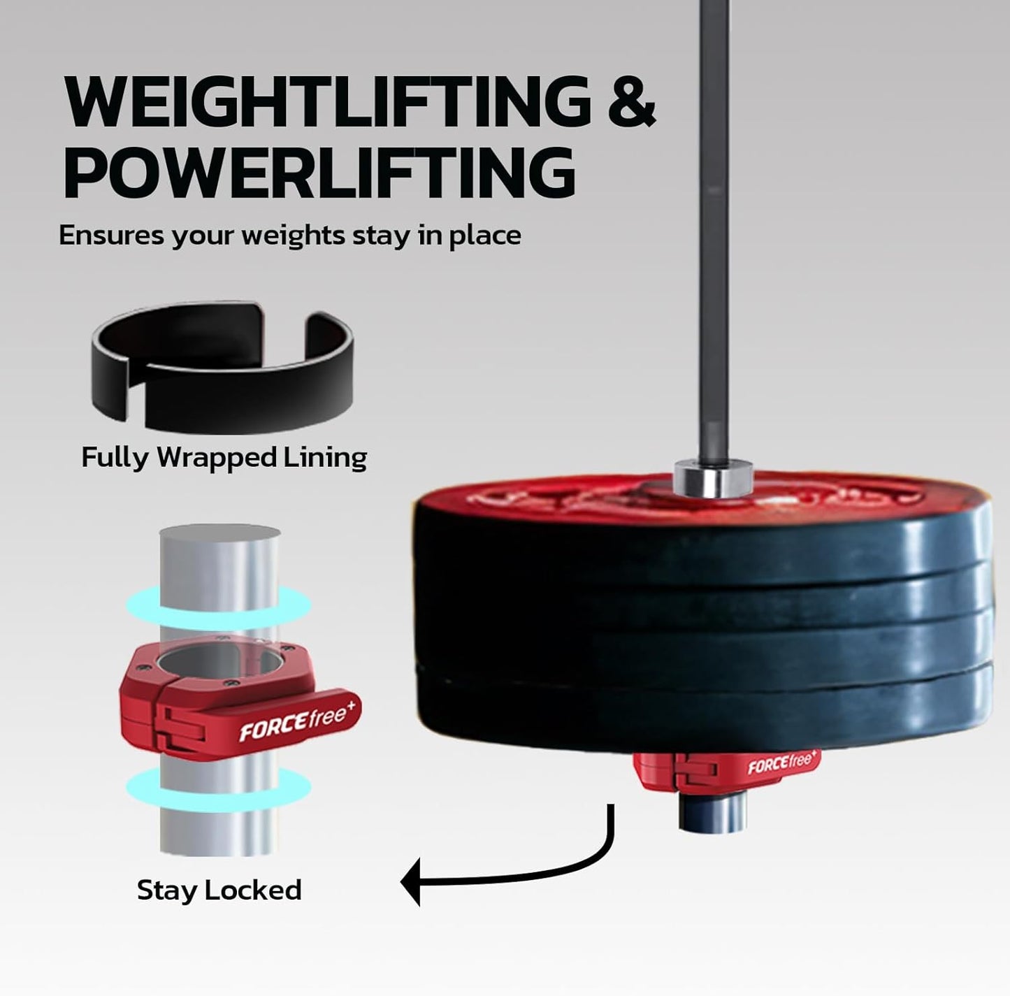 Barbell Clips (Pair), Barbell Clamps, Quick Release Olympic Barbell Clamps with Anti Slip TPR Grip, Barbell Collars for Secure Weightlifting & Powerlifting