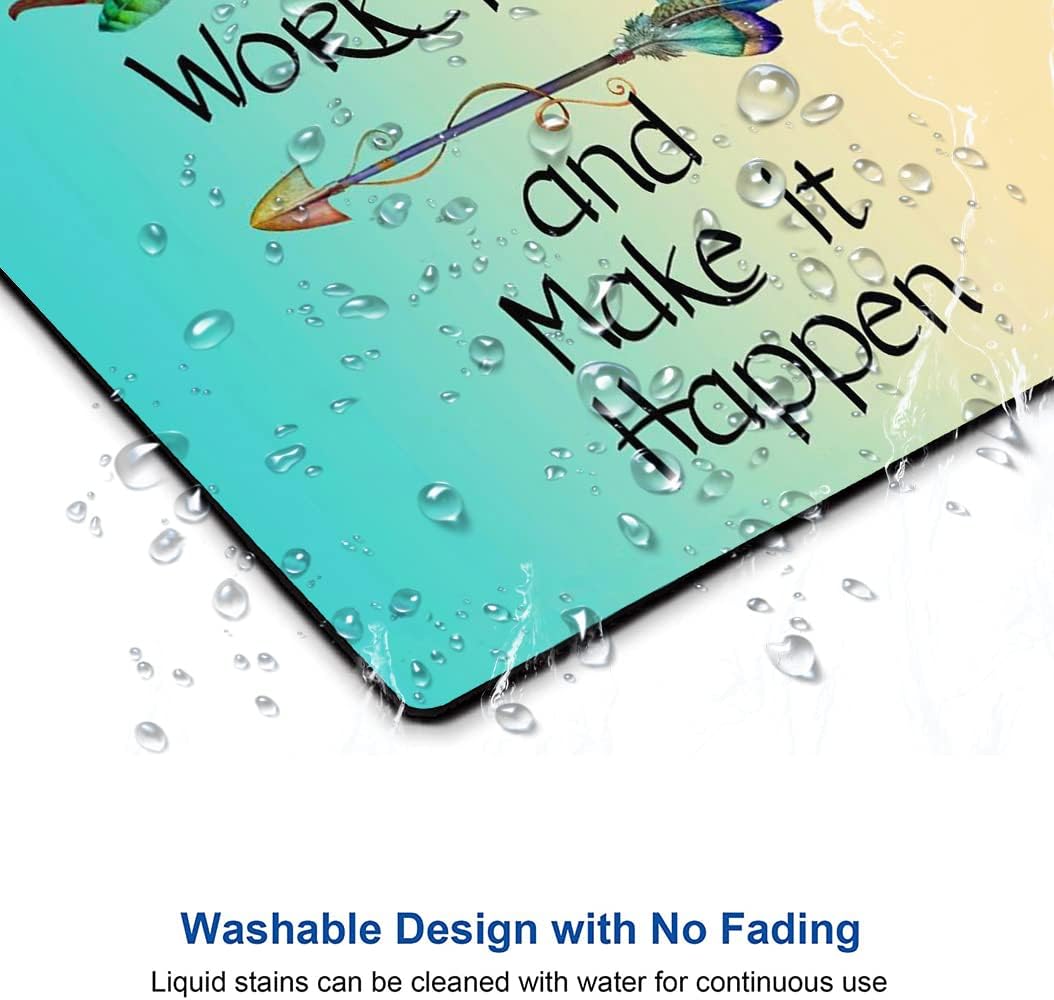 IMAYONDIA Mouse Pad - Inspirational Quotes, Waterproof, Non-Slip Rubber Base, Square Mouse Mat for Computer Laptop, Stay Positive