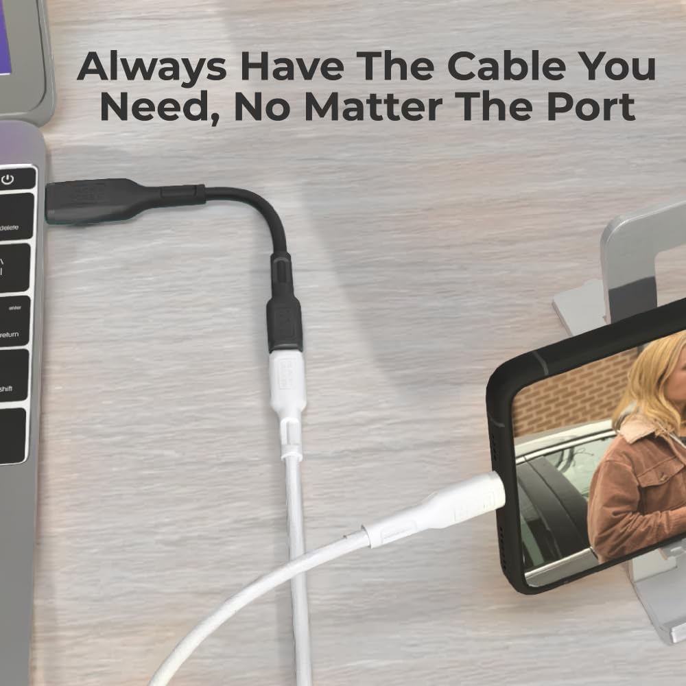 BLACK+DECKER USB C to USB Adapter [2 Pack], Type C Female to USBA Male OTG Cable USBA to USBC Adapter Apple Compatible with MacBook Pro/Air, iPhone 16/15 Series, Samsung Galaxy S24/S23/S22, Black