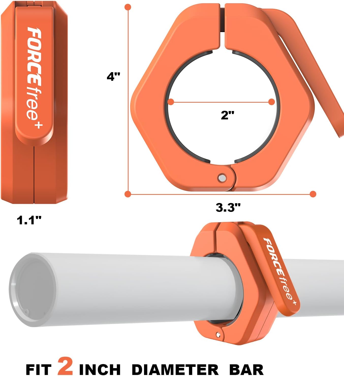 Magnetic Barbell Clamps 2 Inch Olympic – Quick Release Barbell Collars with Anti-Slip TPR Lining | Heavy Duty Weight Clips for Bars for Pro Gym Equipment