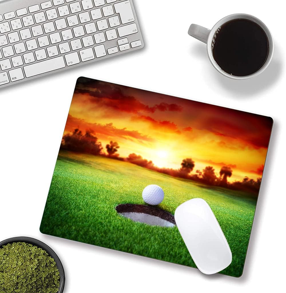 Mouse Pad, Ball in Hole Golf Mouse Pad Rectangle Custom Designs, Waterproof Anti-Slip Rubber Mousepad Office Accessories Desk Decor Wireless Mouse Pads for Computers Laptop