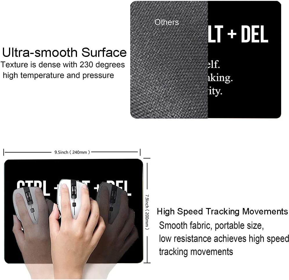 Hokafenle Mouse Pad, Motivational Mouse Pad Inspirational Quotes, Mouse Mat Square Waterproof Mouse Pads, Non-Slip Rubber Base MousePads for Office Laptop